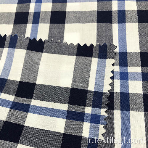 Tissu 100% coton teint (blanc et bleu)